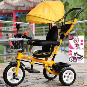 折叠双胞胎儿童三轮车三轮车婴儿手推车脚踏车童车自行车